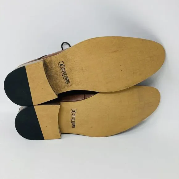 Stacy Adams Dickinson Mens Shoes Cap Toe Oxford Cognac Leather 25066-221 Size 10 - Picture 5 of 9